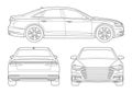 Contour layout of the sedan.