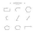 Line Arrow icon set. Line icons collection. Modern vector symbols. Royalty Free Stock Photo
