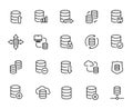 Premium set of databases line icons.