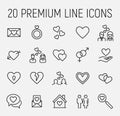 Premium set of heart line icons. Royalty Free Stock Photo