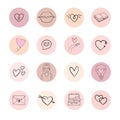 Premium set of heart line icons. Simple pictograms pack. Stroke vector illustration on a white background. Royalty Free Stock Photo