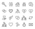 Premium set of love line icons. Royalty Free Stock Photo