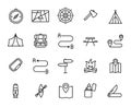 Premium set of recreation line icons.