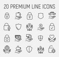 Premium set of safeguard line icons. Royalty Free Stock Photo