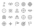 Premium set of target line icons