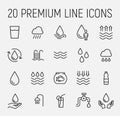 Premium set of water line icons.
