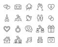 Premium set of wedding line icons. Royalty Free Stock Photo