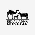 Silhouette of Qurban Camel Cow and Goat Eid Al Adha Qurban Vector Art Isolated EPS