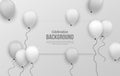 Premium silver ballon background for birhtday party, graduation, celebration event and holiday Royalty Free Stock Photo