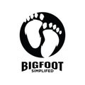 Premium simple barefoot Big foot of yeti logo icon illustration design