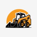 Skid Steer Loader Vector Illustration Design Isolated in White Background Royalty Free Stock Photo