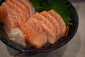 Premium sliced raw salmon. Japanese style Royalty Free Stock Photo