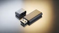 Premium Solid Color USB Flash Disk Mockup on Silver Gold Background. Royalty Free Stock Photo
