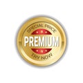 Premium Special Price Sticker Golden Badge Shopping Sale Icon Isolated