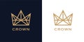 Premium style abstract crown logo. Royal king icon