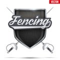 Premium symbol of Fencing shield label