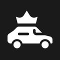 Premium taxi service dark mode glyph ui icon