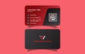 premium trendy office business card templates landscape design red and dark for printing Royalty Free Stock Photo