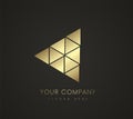 Premium Triangles LOGO creative style, icon and symbols of company trade mark, premium colorized triangle templates, and gold