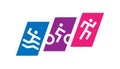 Premium Triathlon logotype design template. Swimming, running and bike logo combination. Sport symbol set. Royalty Free Stock Photo