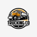 Trucking Company Badge Circle Emblem Vector Logo Template Set Isolated in White Background Royalty Free Stock Photo