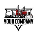 Premium Trucking Company Emblem, Ready Made Logo Template, Vector Isolated