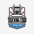 Trucking Corporation Badge Emblem Logo Template Set Vector Isolated Royalty Free Stock Photo