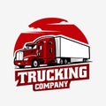 Trucking vector art illustration. Best for semi truck big rig 18 wheeler trailer industry Royalty Free Stock Photo