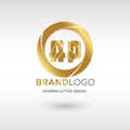 Premium Vector AP Logo in GOLD. Beautiful Logotype design for company branding