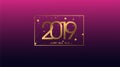 Premium Vector illustration Happy New Year 2019 Background for New greeting card and other. great modern and luxury design Royalty Free Stock Photo