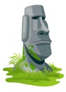 Premium Vector Illustration of Moai Statues on Easter Island