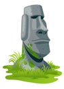 Premium Vector Illustration of Moai Statues on Easter Island Royalty Free Stock Photo