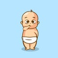 premium vector l attractive cute baby character design. icon design. logo icon. character illustration Royalty Free Stock Photo