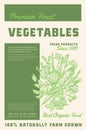 Premium Vegetables Vector Packaging Product Label Design with Retro Typography and Hand Drawn Vegs and Herbs Sketch Royalty Free Stock Photo