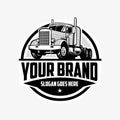 Vintage Truck Emblem Logo Vector Isolated. Best for Transportation Related Industry