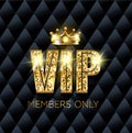 Premium vip card with crown and glitter