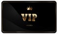 Premium VIP card with gold lettering and shining edges. Crown of gold. Vector illustration. Royalty Free Stock Photo