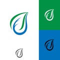 Premium water droplet and leaves symbol combination Royalty Free Stock Photo