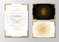 Premium wedding invitation card elegant with golden frame