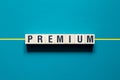 Premium word concept on cubes Royalty Free Stock Photo