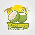 Young Coconut Ready Made Logo Vector Art Isolated. Best for Business and Tshirt Design