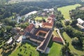 Premonstratensian Zeliv Monastery place of pilgrimage.aerial panorama landscape view