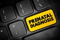 Prenatal Diagnosis - detecting problems with the pregnancy as early as possible, text concept button on keyboard Royalty Free Stock Photo