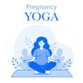 Prenatal Yoga Card with Pregnant Woman Doing