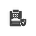 Prenuptial agreement document vector icon