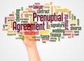 Prenuptial Agreement word cloud and hand with marker concept Royalty Free Stock Photo