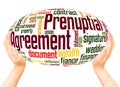 Prenuptial Agreement word cloud hand sphere concept