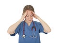 Preoccupied and tired young nurse Royalty Free Stock Photo