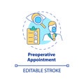 Preoperative appointment concept icon