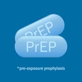 Prep pills vector poster, hiv prophylaxis medication Royalty Free Stock Photo